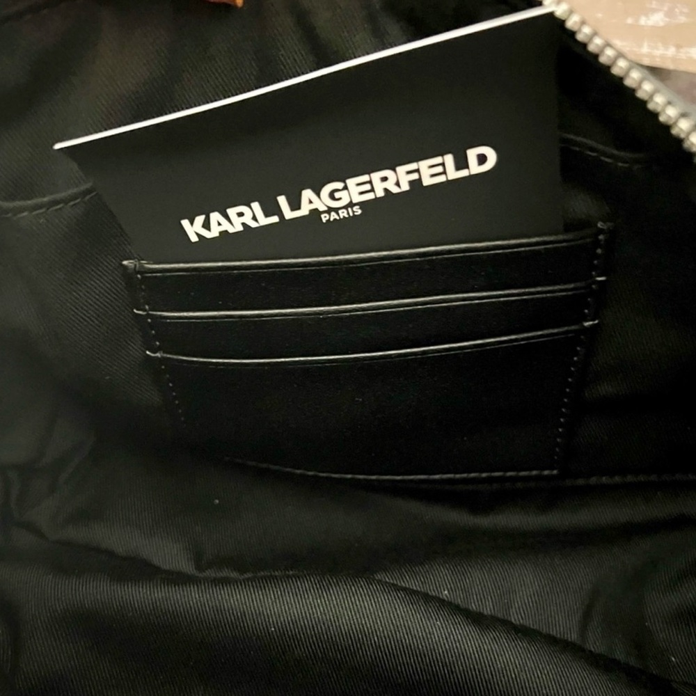 Karl Lagerfeld Paris Delaine Leather Barrel Bag with bag charm - Picture 5 of 5